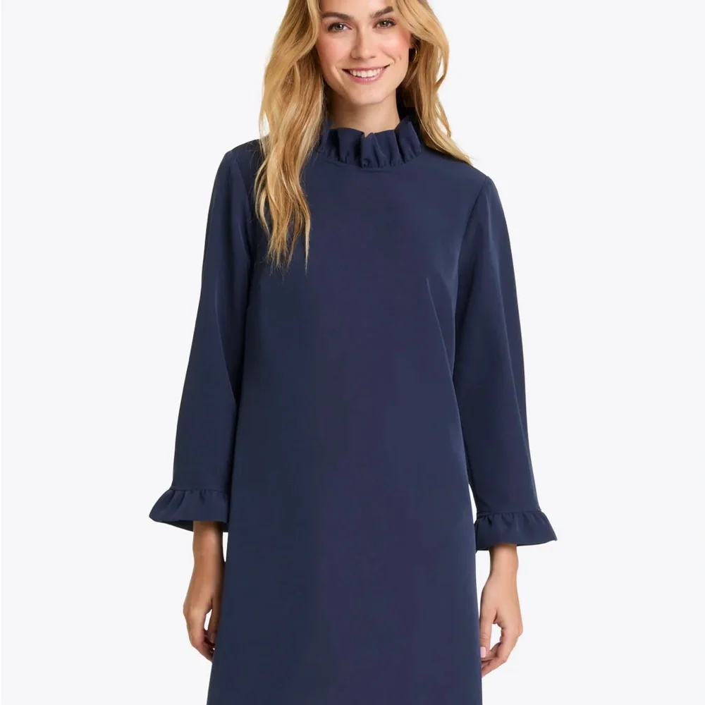 NWT Draper James Lindsay Dress Navy Medium Classic Staple - Picture 1 of 3
